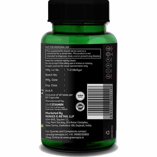 Greenopia Moringa Oleifera Leaf 60 Vegetarian Capsules