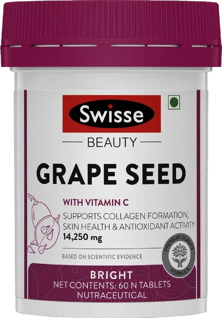 Swisse Ultiboost Grape Seed Supplement With Vitamin C For Healthy Skin - 60 Tablets