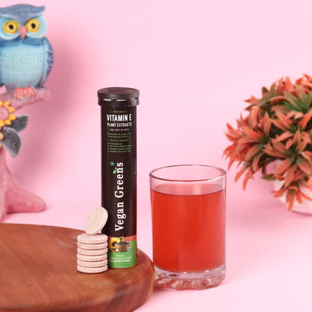 Vegan Greens Plant Based Vitamin E From Sunflower, Aloe Vera, Olive & Argan Oil. 100 Effer., Orange