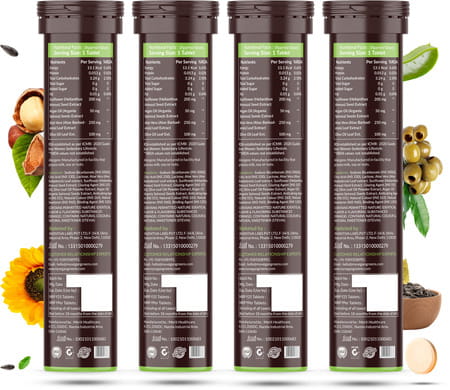 Vegan Greens Plant Based Vitamin E From Sunflower, Aloe Vera, Olive & Argan Oil. 100 Effer., Orange