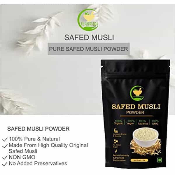 Fij Ayurveda Safed Musli Powder (Chlorophytum Borivilianum) For Men & Women - 100Gm