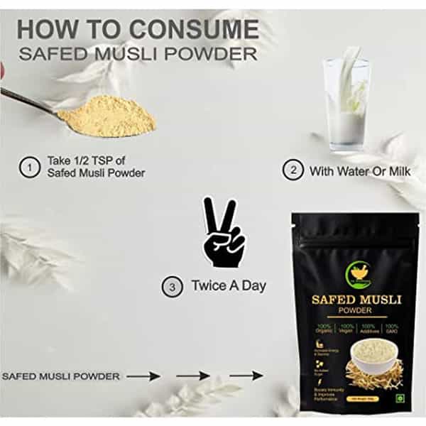 Fij Ayurveda Safed Musli Powder (Chlorophytum Borivilianum) For Men & Women - 100Gm