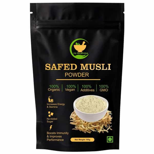 Fij Ayurveda Safed Musli Powder (Chlorophytum Borivilianum) For Men & Women - 100Gm