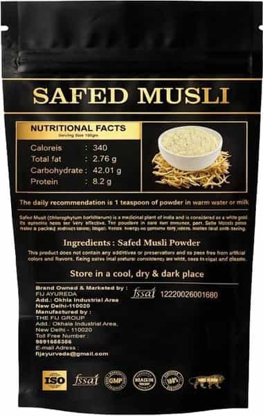 Fij Ayurveda Safed Musli Powder (Chlorophytum Borivilianum) For Men & Women - 100Gm