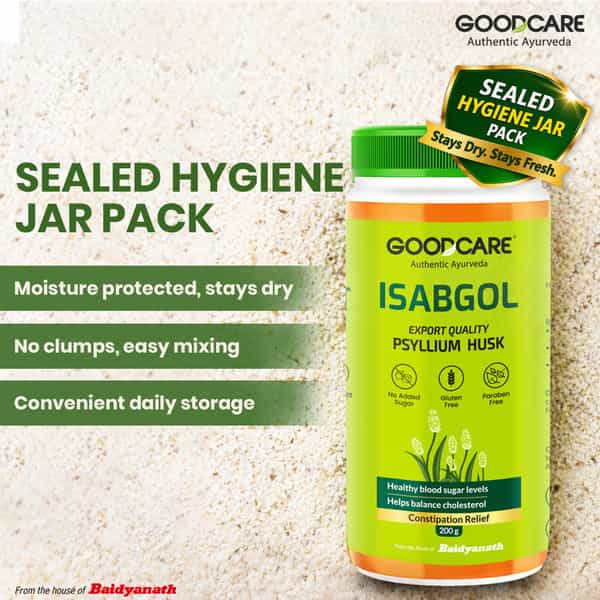 Goodcare Isabgol By Baidyanath | Adults | Psyllium Husk | 200 G | Pack Of 1