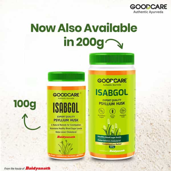 Goodcare Isabgol By Baidyanath | Adults | Psyllium Husk | 200 G | Pack Of 1