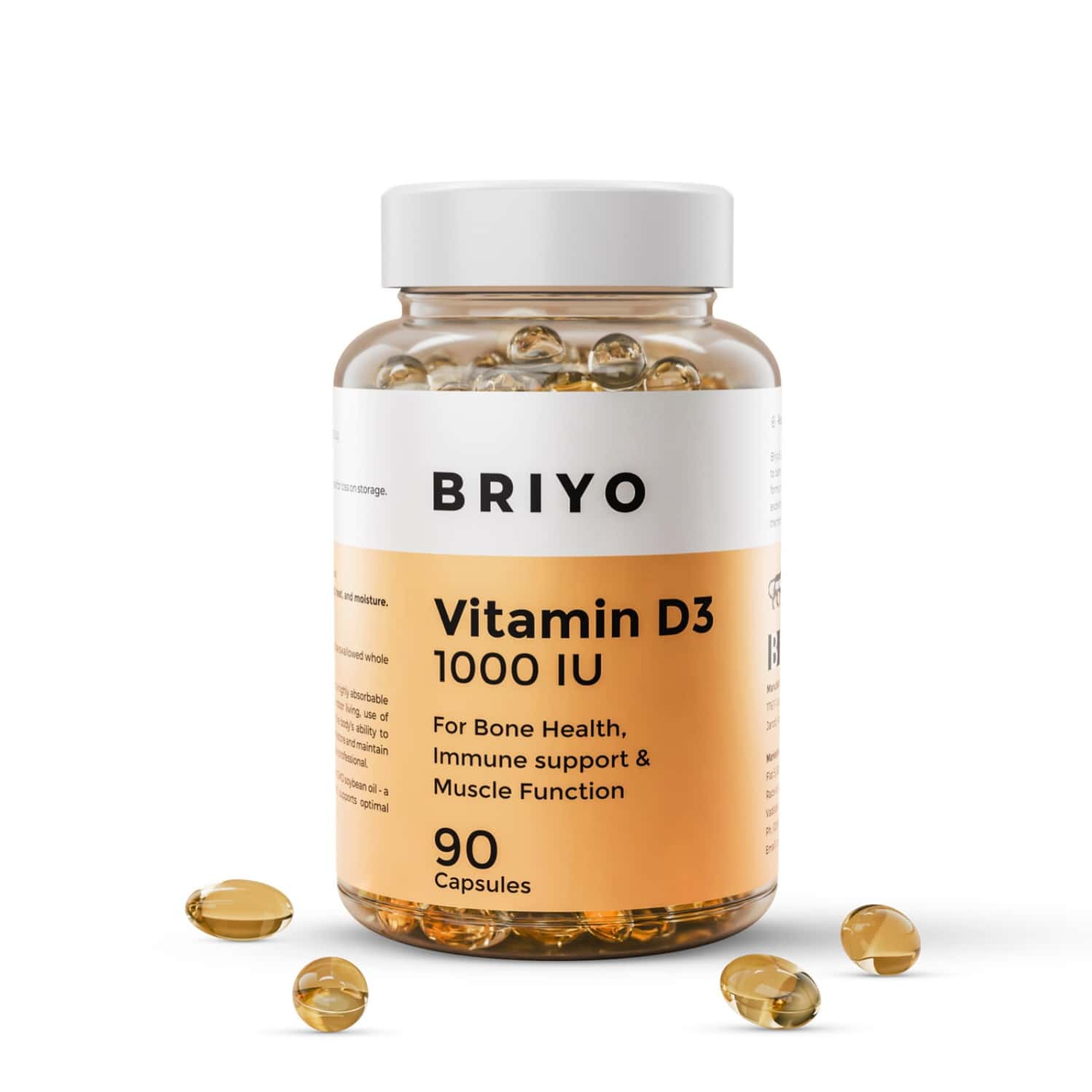 Briyo Vitamin D3 1000 Iu 90 Softgel Capsules