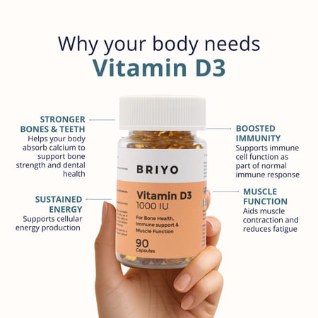 Briyo Vitamin D3 1000 Iu 90 Softgel Capsules