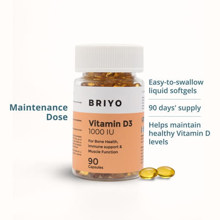 Briyo Vitamin D3 1000 Iu 90 Softgel Capsules