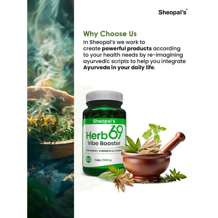 Sheopal'S Diabdex For Blood Sugar And Herb 69 Booster For Stamina Strength & Performance 30+60 Caps