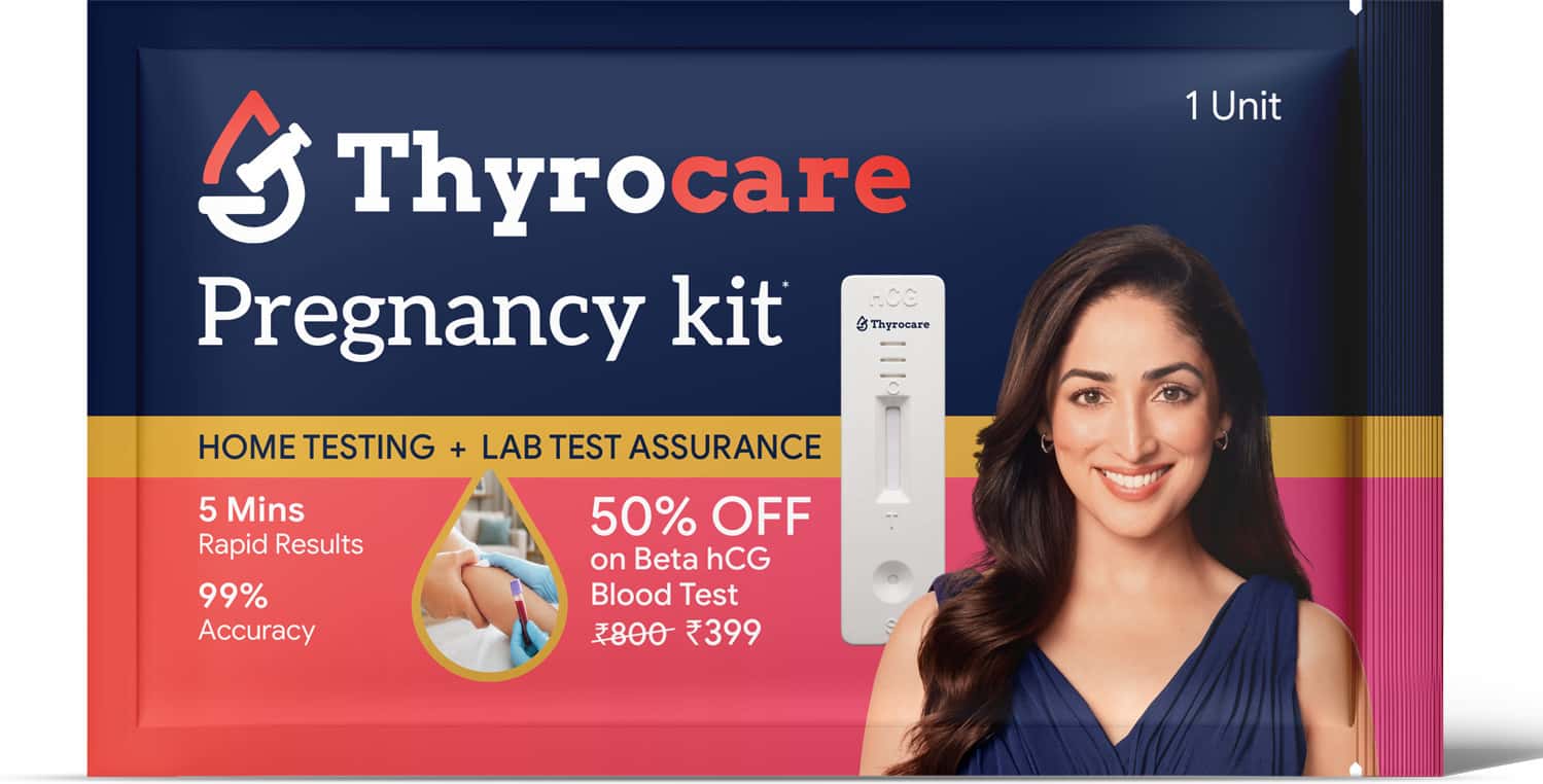 Thyrocare Pregnancy Test Kit | 5 Mins Rapid Results | 99% Accuracy | 1 Unit
