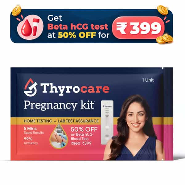 Thyrocare Pregnancy Test Kit | 5 Mins Rapid Results | 99% Accuracy | 1 Unit