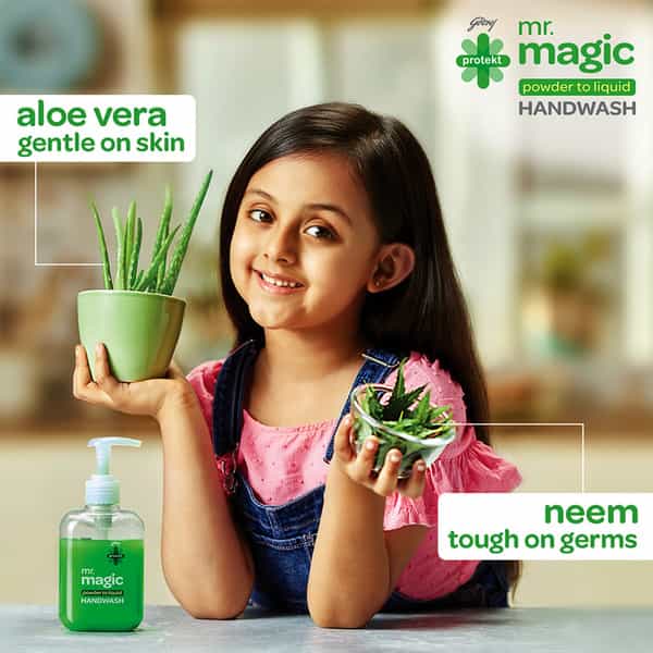 Godrej Protekt Mr Magic Powder To Liquid Handwash Refill - Pack Of 4 (200Ml Each)