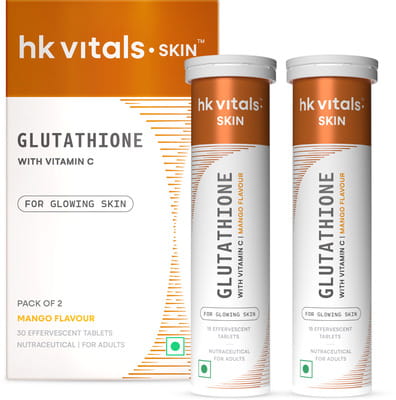 hk vitals glutathione effervescent with vitamin c (Orange, Watermelon, Lemon, Mango and Cola, 15 Tablets) | L-Glutathione Tablets & E Refer to the pack for complete ingredient information and suggested use HK Vitals Glutathione Effervescent |