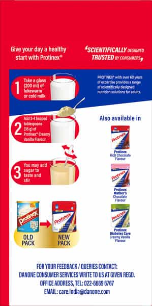 Protinex Health And Nutritional Powder For Adults Creamy Vanilla Flavor Sugar Free Refill Of 1Kg