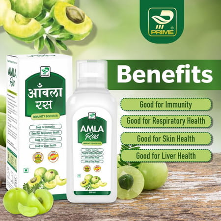 Prime Amla Ras | Ayurvedic Immunity Booster | Good For Skin & Hair & Digestion 500 Ml
