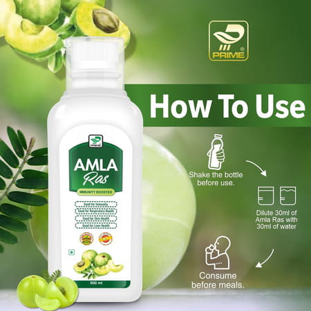 Prime Amla Ras | Ayurvedic Immunity Booster | Good For Skin & Hair & Digestion 500 Ml