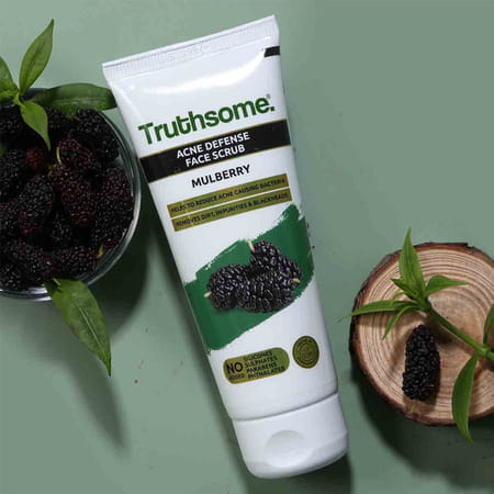 Truthsome Acne Defense Face Scrub With Mulberry & Tea Tree Oil - For Acne Prone Skin | 100 Ml