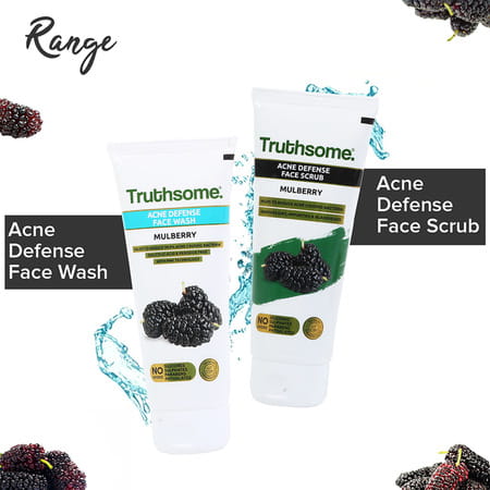 Truthsome Acne Defense Face Scrub With Mulberry & Tea Tree Oil - For Acne Prone Skin | 100 Ml