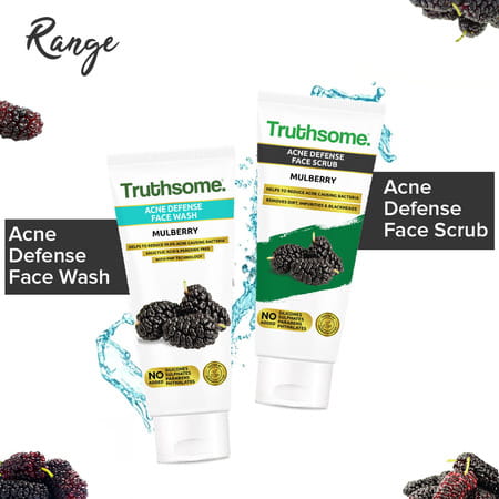 Truthsome Acne Defense Face Scrub With Mulberry & Tea Tree Oil - For Acne Prone Skin | 100 Ml