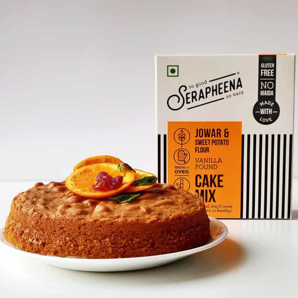 Serapheena Cake Mix No Maida Eggless Jowar And Sweet Potato Flour (Vanilla-185 G Pack Of 3)