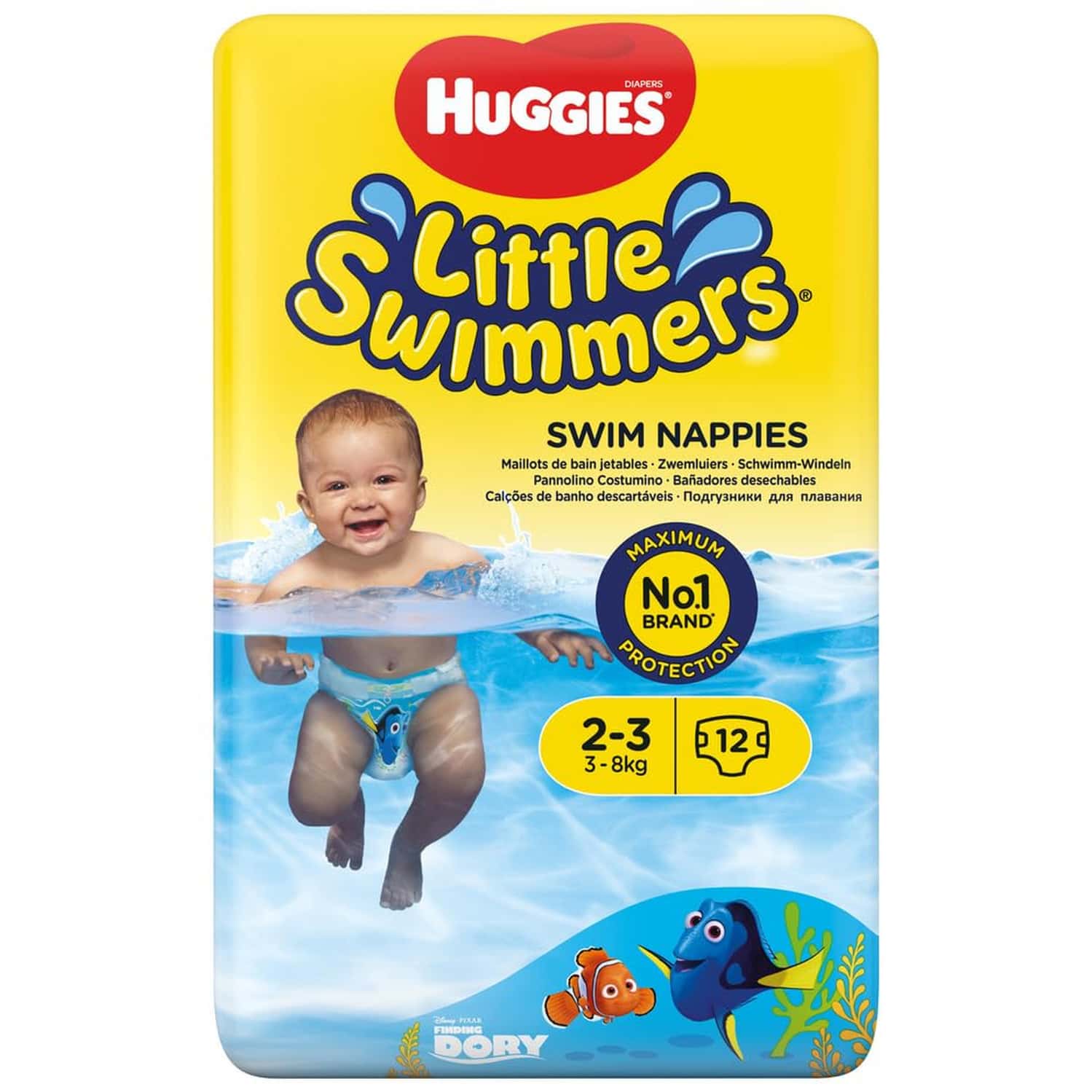 Huggies Little Swimmers Disposable Swim Diapers | X-Small | Size 2-3 | 12 Counts - Unisex