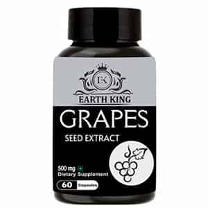 Earth King Grapes Seed Extract Capsule Supports | Immunity & Antioxidant Supplement - 500mg 60 Nos