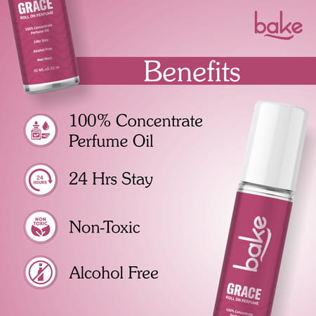 Bake Grace White Oud Attar Perfume Oil Roll-On | 24H Long Lasting Alcohol-Free Unisex Fragrance 10Ml