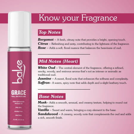 Bake Grace White Oud Attar Perfume Oil Roll-On | 24H Long Lasting Alcohol-Free Unisex Fragrance 10Ml
