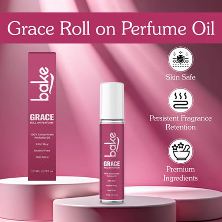 Bake Grace White Oud Attar Perfume Oil Roll-On | 24H Long Lasting Alcohol-Free Unisex Fragrance 10Ml