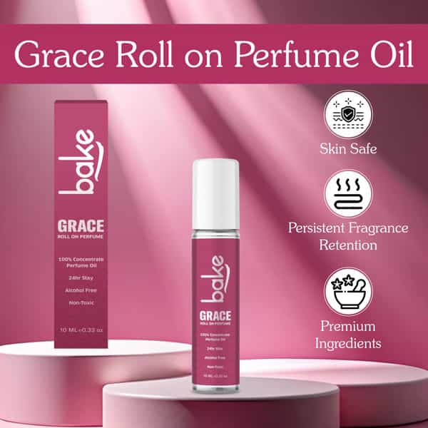 Bake Grace White Oud Attar Perfume Oil Roll-On | 24H Long Lasting Alcohol-Free Unisex Fragrance 10Ml