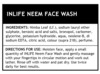 Inlife Neem Face Wash Soap & Paraben Free - 200 Ml