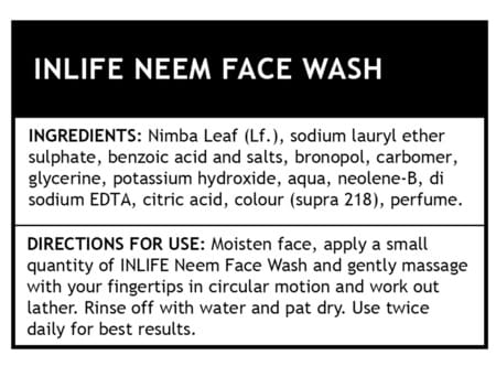 Inlife Neem Face Wash Soap & Paraben Free - 200 Ml
