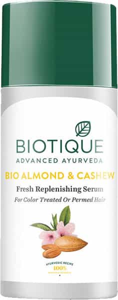Biotique Bio Almond And Cashew Fresh Replenishing Serum For Colour-Treated And Permed Hair - 120 Ml