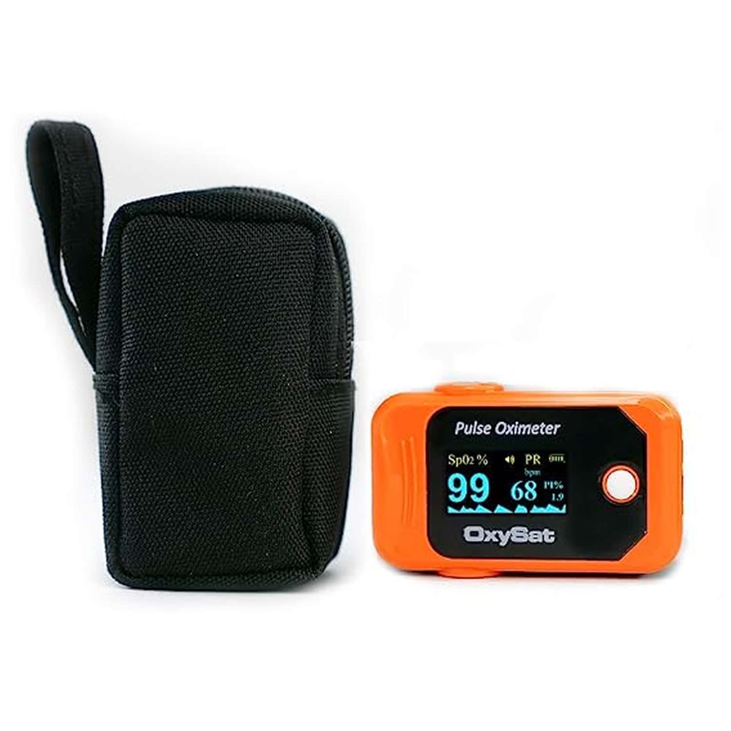 Oxysat - Finger Tip Pulse Oximeter With Spo2 | Perfusion Index Oleds Display & 18m Warranty | Orange