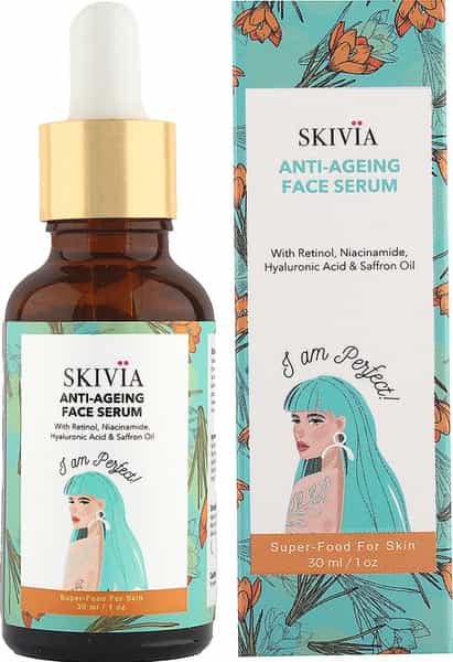 Skivia Anti-Aging Face Serum With Retinol & Saffron Oil - 30Ml|Combats Signs Of Aging