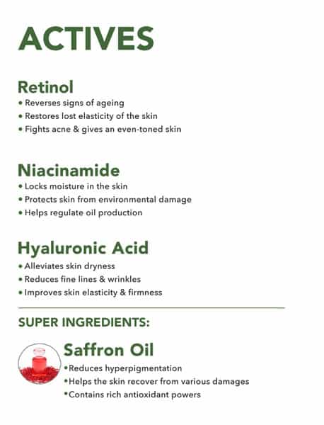 Skivia Anti-Aging Face Serum With Retinol & Saffron Oil - 30Ml|Combats Signs Of Aging