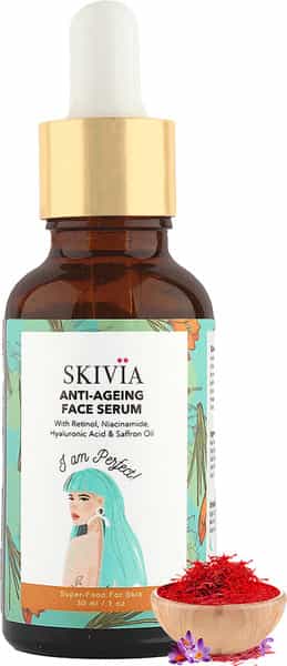 Skivia Anti-Aging Face Serum With Retinol & Saffron Oil - 30Ml|Combats Signs Of Aging