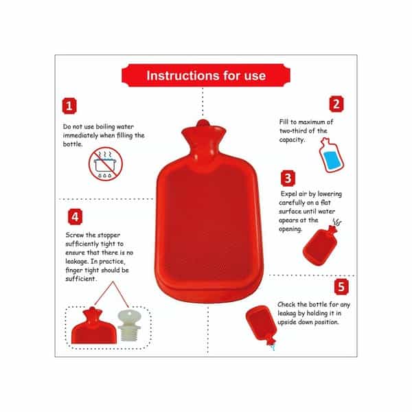 Prozo Plus Hot Water Bottle Double Side Ribbed (Assorted Colours)