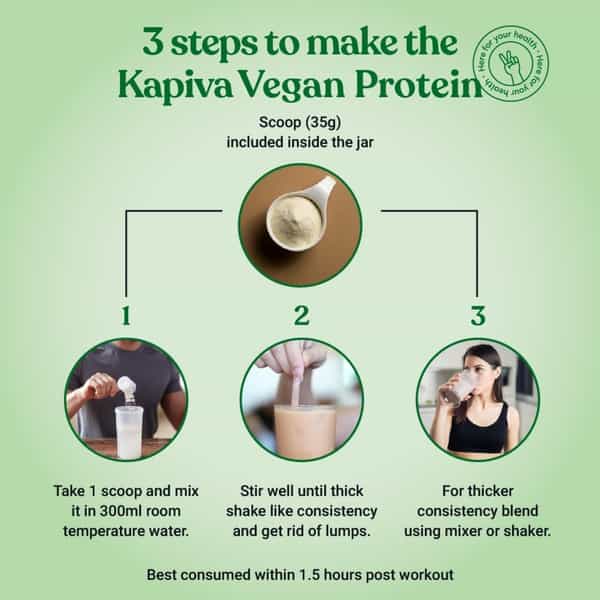 Kapiva Vegan Protein - Cookies And Cream | Post-Workout Recovery | 100% Plant Based Protein | 1 Kg