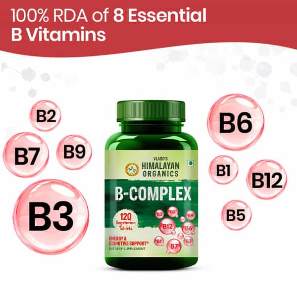 Vlado's Himalayan Organics Vitamin B Complex With 100% Rda | 120 Veg Tablets