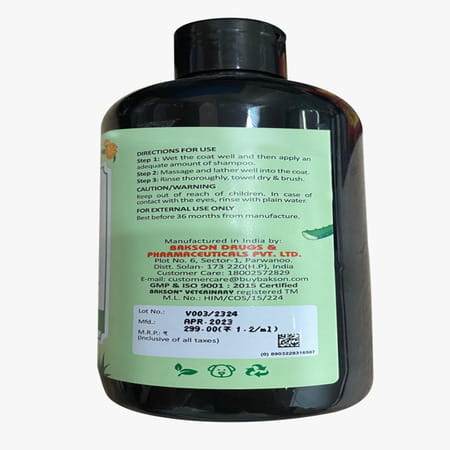 Bakson Veterinary Tick & Flea Medicated Shampoo| Paraben Free | For Dogs & Cats 500 Ml
