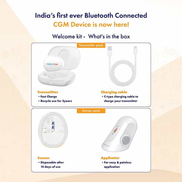 Tracky Cgm Bluetooth-Connected Continuous Glucose Monitor | Real-Time Glucose Tracking For Adults