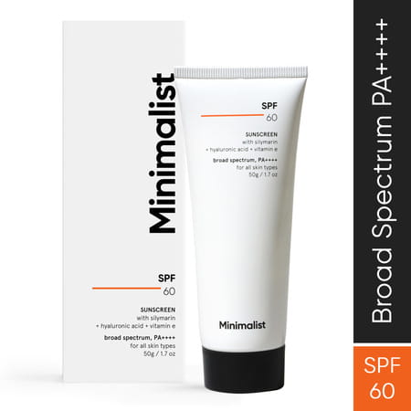 Minimalist Spf 60 Pa ++++ Face Sunscreen With Antioxidant Silymarin For Complete Sun Protection