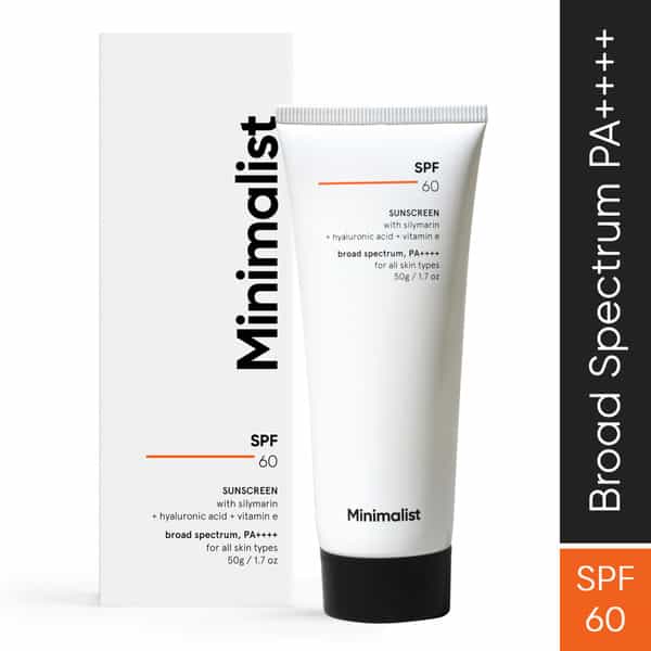 Minimalist Spf 60 Pa ++++ Face Sunscreen With Antioxidant Silymarin For Complete Sun Protection