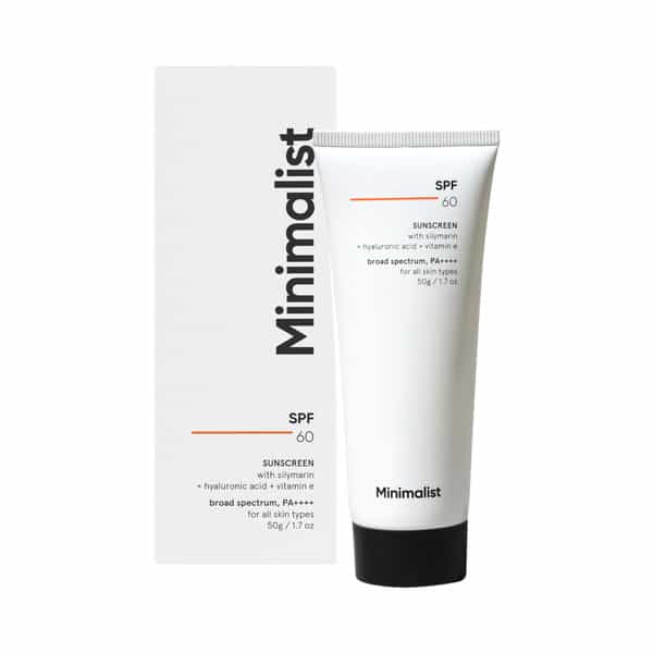 Minimalist Spf 60 Pa ++++ Face Sunscreen With Antioxidant Silymarin For Complete Sun Protection