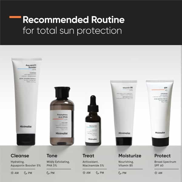 Minimalist Spf 60 Pa ++++ Face Sunscreen With Antioxidant Silymarin For Complete Sun Protection