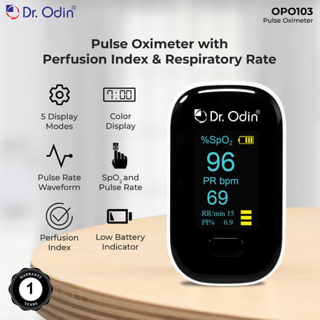 Dr. Odin Opo 103 Digital Pulse Oximeter For Spo2 & Pulse Rate Monitoring With Dual Color Display