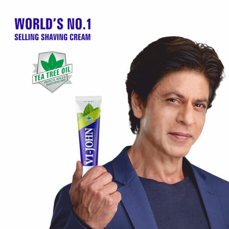 Vi-John Icy Mint Shaving Cream With Tea Tree Oil And Bacti-Guard 125g - Pack Of 2