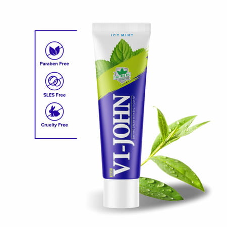 Vi-John Icy Mint Shaving Cream With Tea Tree Oil And Bacti-Guard 125g - Pack Of 2